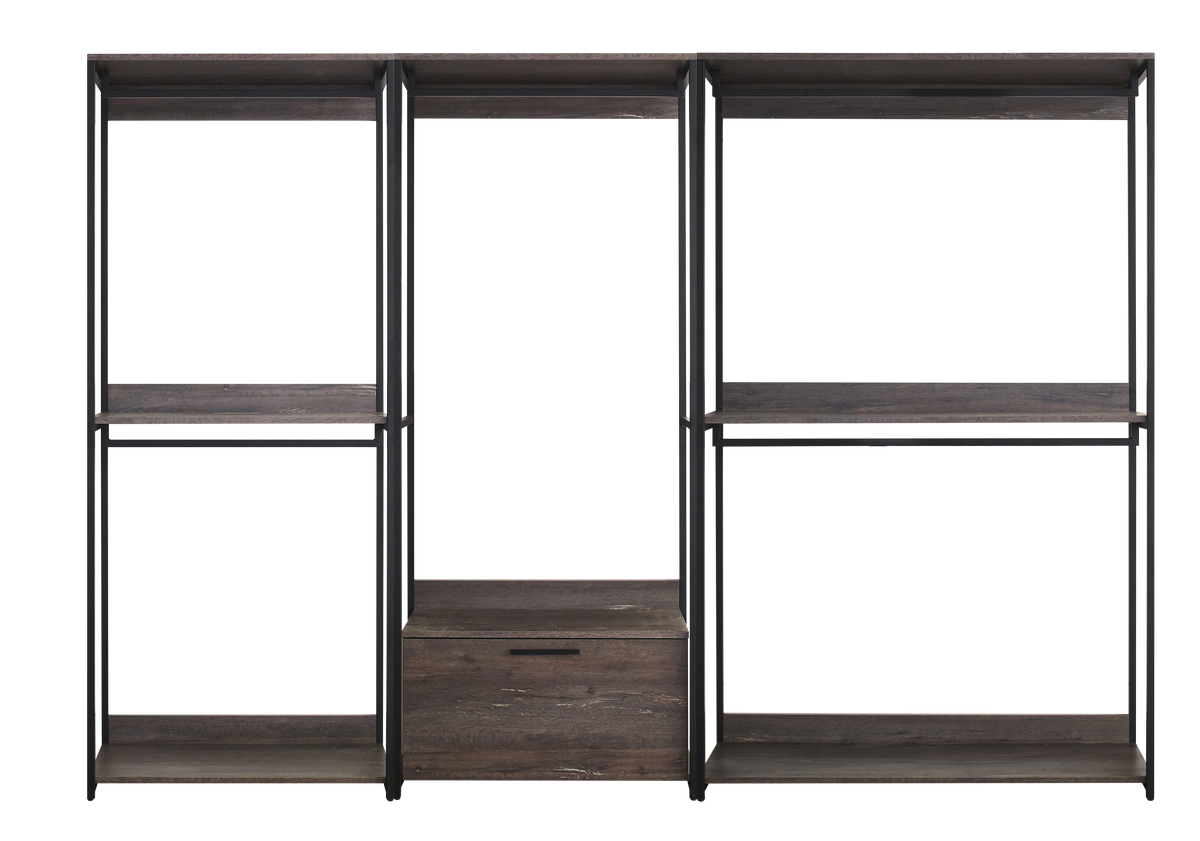 Monica Wood Walk In Closet System Rustic Mdf Melamine