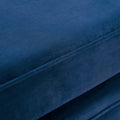 Chaise Lounge With Scroll Arm Blue Fabric