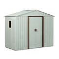 6Ft X 5Ft Outdoor Metal Storage Shed With Window White White Iron