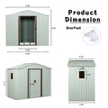 6Ft X 5Ft Outdoor Metal Storage Shed With Window White White Iron