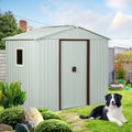 6Ft X 5Ft Outdoor Metal Storage Shed With Window White White Iron