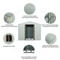 6Ft X 5Ft Outdoor Metal Storage Shed With Window White White Iron