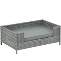 Dog Bed, Pet Bed, Pet Enclosures, Pet Outdoor Furniture, Pet Patio Furniture, Seasonal Pe Wicker Pet Furniture, Dog Bed With Cushion Dark Grey Pe Rattan Iron Waterproof Fabric
