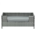 Dog Bed, Pet Bed, Pet Enclosures, Pet Outdoor Furniture, Pet Patio Furniture, Seasonal Pe Wicker Pet Furniture, Dog Bed With Cushion Dark Grey Pe Rattan Iron Waterproof Fabric