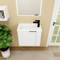 Bathroom Vanity With Sink 22 Inch For Small Bathroom,Floating Bathroom Vanity With Soft Close Door,Small Bathroom Vanity With Sink, 22X13 Kd Packing White 1 Soft Close Doors Bathroom Wall Mounted Modern Plywood Plywood