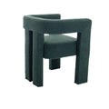 Coolmore Contemporary Designed Fabric Upholstered Accent Dining Chair Barrel Side Chairs Kitchen Armchair For Living Room 2Pc Set Emerald Boucle