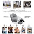 Video Welike Swivel Barrel Chair, Living Room Swivel Chair With Round Storage Chair, 360 Swivel Club Chair, Nursery, Bedroom, Office, Hotel With Upholstered Modern Armchair, Teddy Fabric Grey Teddy Foam Fabric