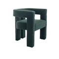 Coolmore Contemporary Designed Fabric Upholstered Accent Dining Chair Barrel Side Chairs Kitchen Armchair For Living Room 2Pc Set Emerald Boucle