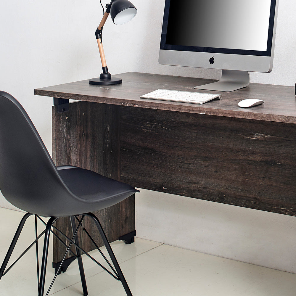 Urban Farmhouse Composite Wood Writing Desk In Rustic Gray Gray Solid Wood