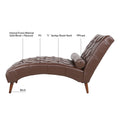 Upholstered Chaise Lounge Dark Brown Pu