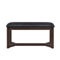 Farmhouse 6 Piece Wood Dining Table Set With 4 Upholstered Chairs And Bench, Dark Brown Brown Wood Dining Room Bench Seating Rubberwood Rectangular Dining Table With Chair And Bench Upholstered Chair Wood Dark Brown Solid Back Seats 6 Farmhouse Trestle