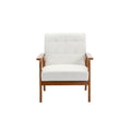 Leisure Chair With Solid Wood Armrest And Feet, Mid Century Modern Accent Chair, For Living Room Bedroom Studio Chair Beige Linen
