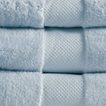 Cotton 6 Piece Bath Towel Set Light Blue Cotton