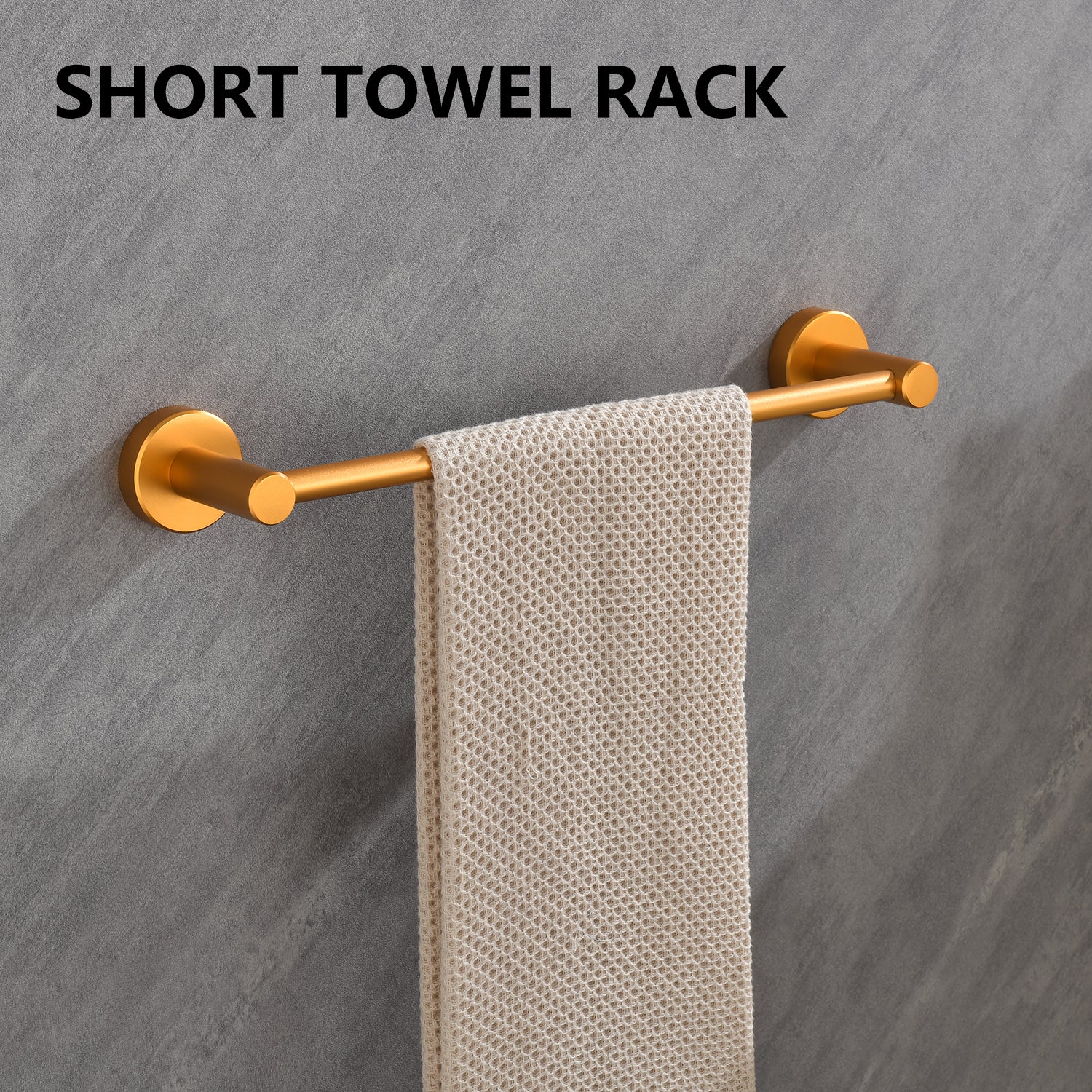 6 Piece Bathroom Towel Rack Set Wall Mount Brushed Gold Aluminium