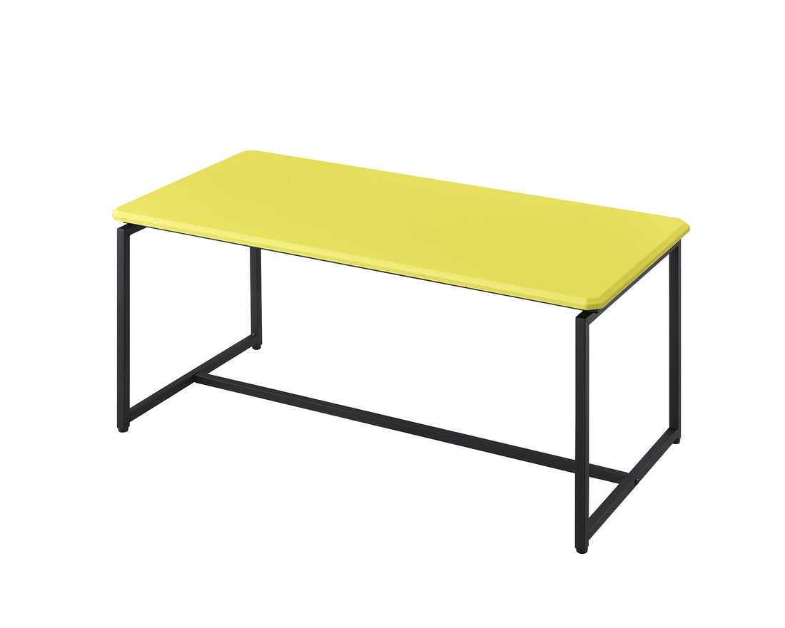 Gt 3 Piece Yellow Carbon Fiber Wrap Coffee Table And End Table Set Yellow Mdf