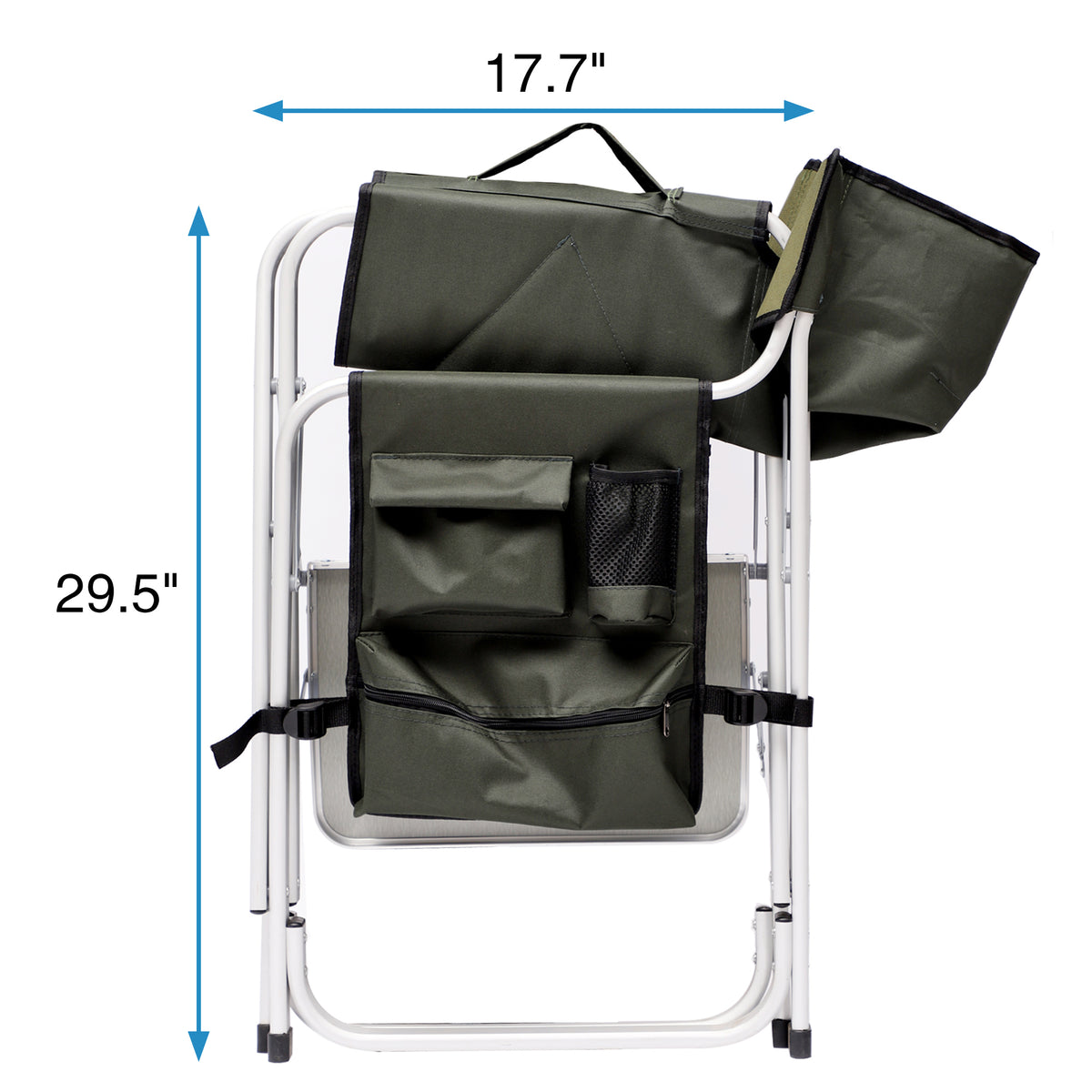 Set Of 3, Folding Outdoor Table And Chairs Set For Indoor, Outdoor Camping, Picnics, Beach,Backyard, Bbq, Party, Patio, Black Green Black Aluminum