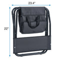 2 Piece Folding Outdoor Chair With Storage Bag, Portable Chair For Indoor, Outdoor Camping, Picnics And Fishing,Grey Gray Steel