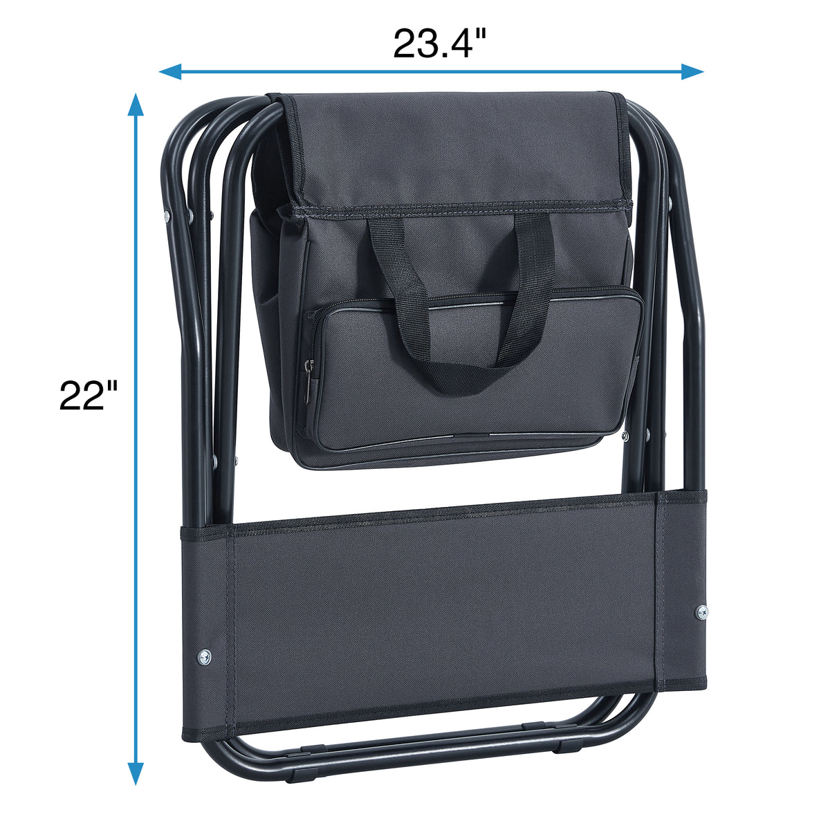 Set Of 3, Folding Outdoor Table And Chairs Set For Indoor, Outdoor Camping, Picnics, Beach,Backyard, Bbq, Party, Patio, Black Gray Black Aluminum
