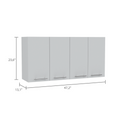 White And Light Oak 4 Shelf 6 Door 2 Piece Kitchen Set, Kitchen Island And Upper Wall Cabinet White Mdf