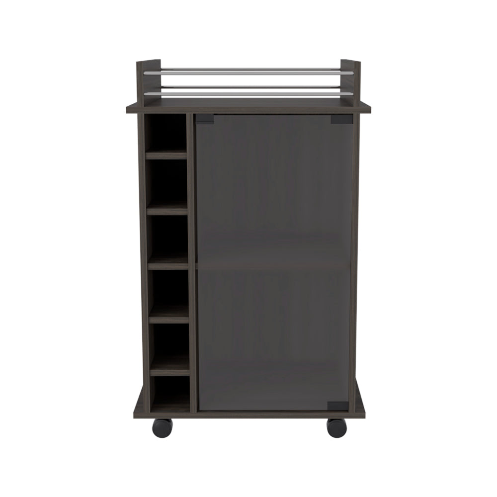Cabrillo 4 Shelf 2 Piece Living Room Set, Coffee Table And Bar Cabinet Black And Espresso Black Mdf