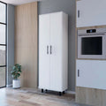 Fagan 2 Door 5 Shelf Kitchen Pantry White White Mdf