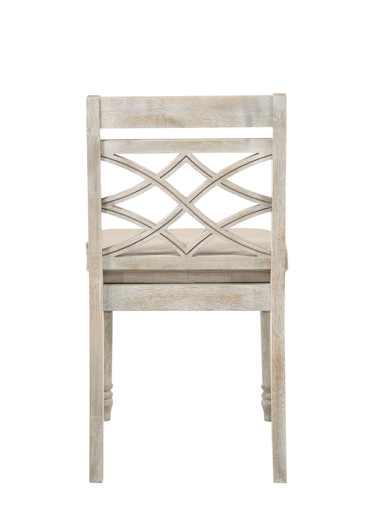 Havanna Vintage Walnut 5 Piece 47" Wide Contemporary Round Dining Table Set With Off White Fabric Chairs Off White Solid Wood Mdf