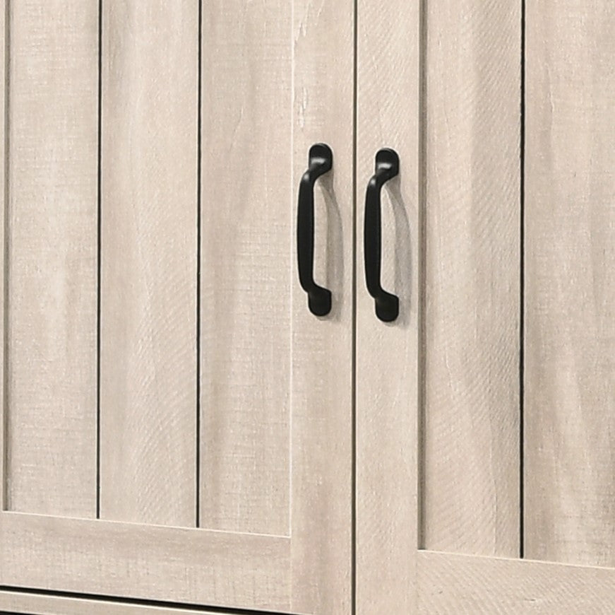 Corby 45" Dusty Gray Oak Finish 3 Door Shoe Cabinet Light Gray Particle Board