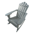 Reclining Wooden Outdoor Rocking Adirondack Chair,Walnut Grey Solid Wood