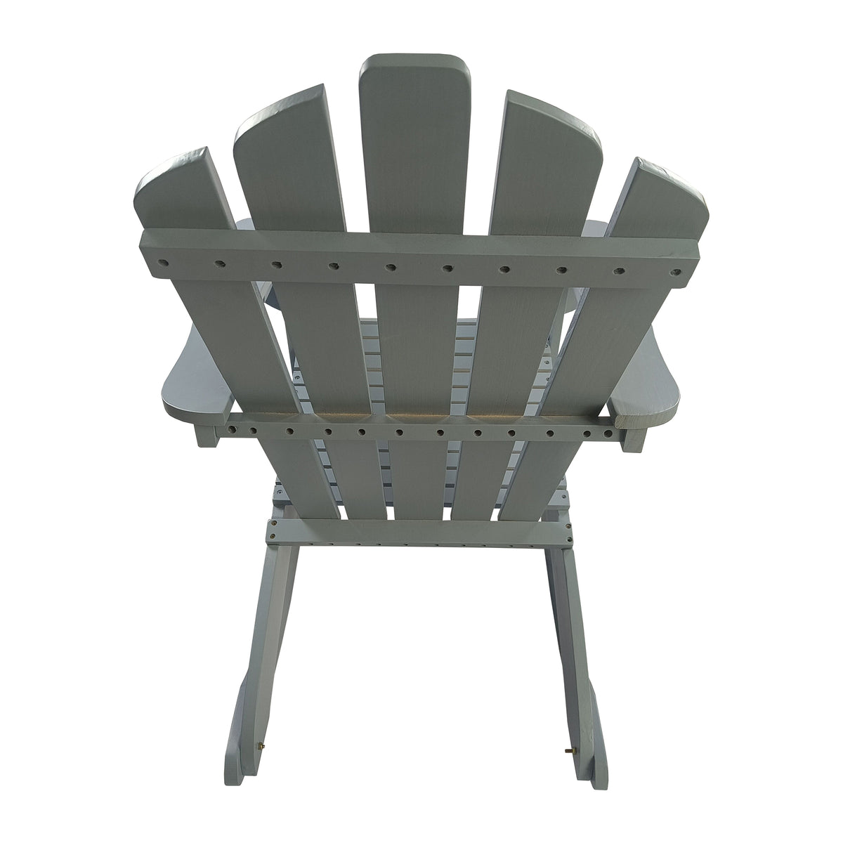 Reclining Wooden Outdoor Rocking Adirondack Chair,Walnut Grey Solid Wood