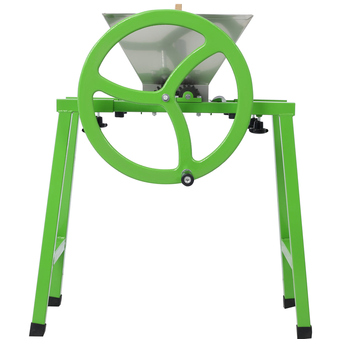 7L Manual Juicer Grinder With Stand,Portable Fruit Crusher With Wheel Stainless Steel Fruit Scratter Pulper For Wine And Cider Pressing Green Steel