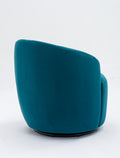 Velvet Fabric Swivel Accent Armchair Barrel Chair With Black Powder Coating Metal Ring,Teal Teal Foam Velvet