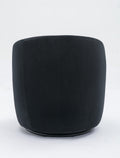 Velvet Fabric Swivel Accent Armchair Barrel Chair With Black Powder Coating Metal Ring,Black Black Foam Velvet