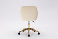Modern Velvet Fabric Material Adjustable Height 360 Revolving Home Office Chair With Gold Metal Legs And Universal Wheels For Indoor,Beige Beige Foam Velvet