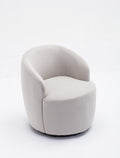 Velvet Fabric Swivel Accent Armchair Barrel Chair With Black Powder Coating Metal Ring,Gray Gray Foam Velvet