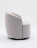 Velvet Fabric Swivel Accent Armchair Barrel Chair With Black Powder Coating Metal Ring,Gray Gray Foam Velvet