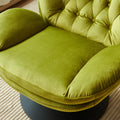 Swivel Leisure Chair Lounge Chair Velvet Apple Green Color With Ottoman Green Velvet