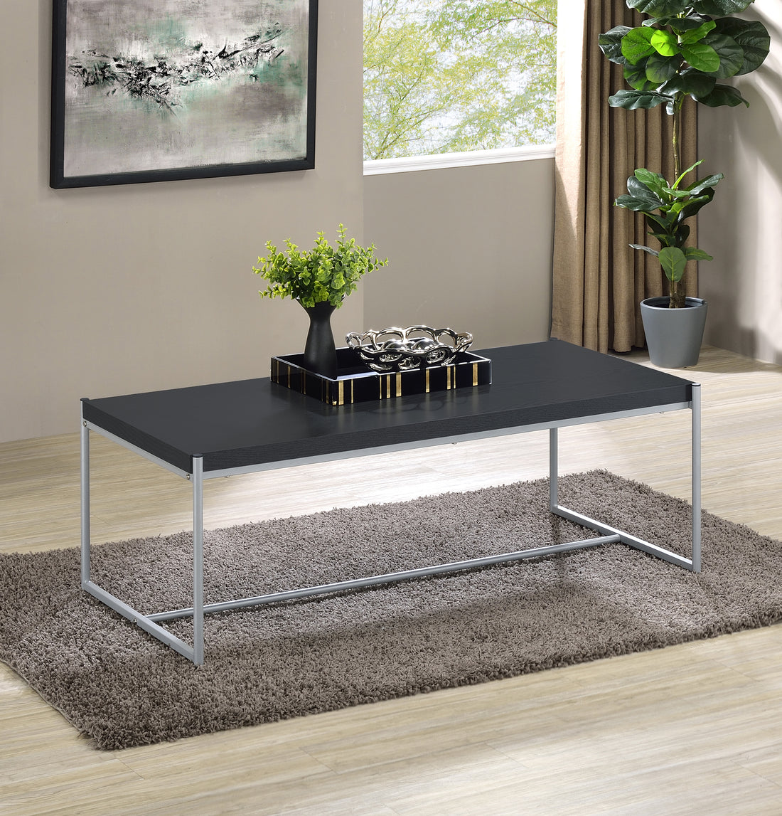 Lennox 3 Piece Black Coffee And End Table Set Black Mdf