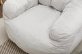 010 Soft Velvet Fabric Bean Bag Chair Filled With Memory Sponge,Ivory Ivory Velvet Soft Modern Foam Velvet