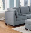 Living Room Furniture Corner Wedge Grey Linen Like Fabric 1Pc Cushion Wedge Sofa Wooden Legs Grey Primary Living Space Modern,Transitional Fabric