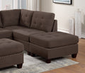 Modular Sectional 6Pc Set Living Room Furniture L Sectional Black Coffee Linen Like Fabric Tufted Nailheads 2X Corner Wedge 2X Armless Chairs And 2X Ottomans Coffee Wood Primary Living Space Cushion Back Contemporary,Modern,Transitional L Shaped Fabric 6