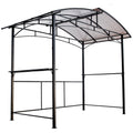 Grill Gazebo 8X5Ft,Outdoor Patio Canopy,Bbq Shelter With Steel Hardtop And Side Shelves Black Steel