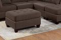 Living Room Furniture Tufted Ottoman Black Coffee Linen Like Fabric 1Pc Ottoman Cushion Nail Heads Wooden Legs Coffee Primary Living Space Tufted Back Contemporary,Modern,Transitional Rectangle Fabric