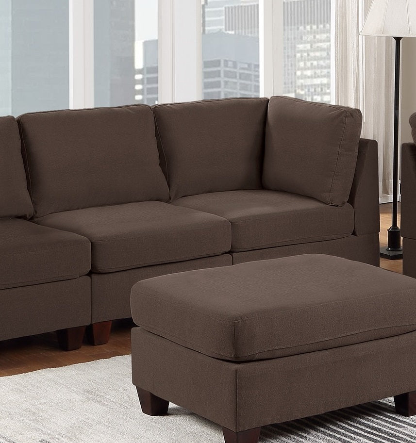 Living Room Furniture Armless Chair Black Coffee Linen Like Fabric 1Pc Cushion Armless Chair Wooden Legs Coffee Primary Living Space Modern,Transitional Fabric