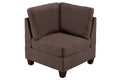 Modular Sectional 6Pc Set Living Room Furniture Corner Sectional Couch Grey Linen Like Fabric 3X Corner Wedge 2X Armless Chairs And 1X Ottoman Coffee Wood Primary Living Space Cushion Back