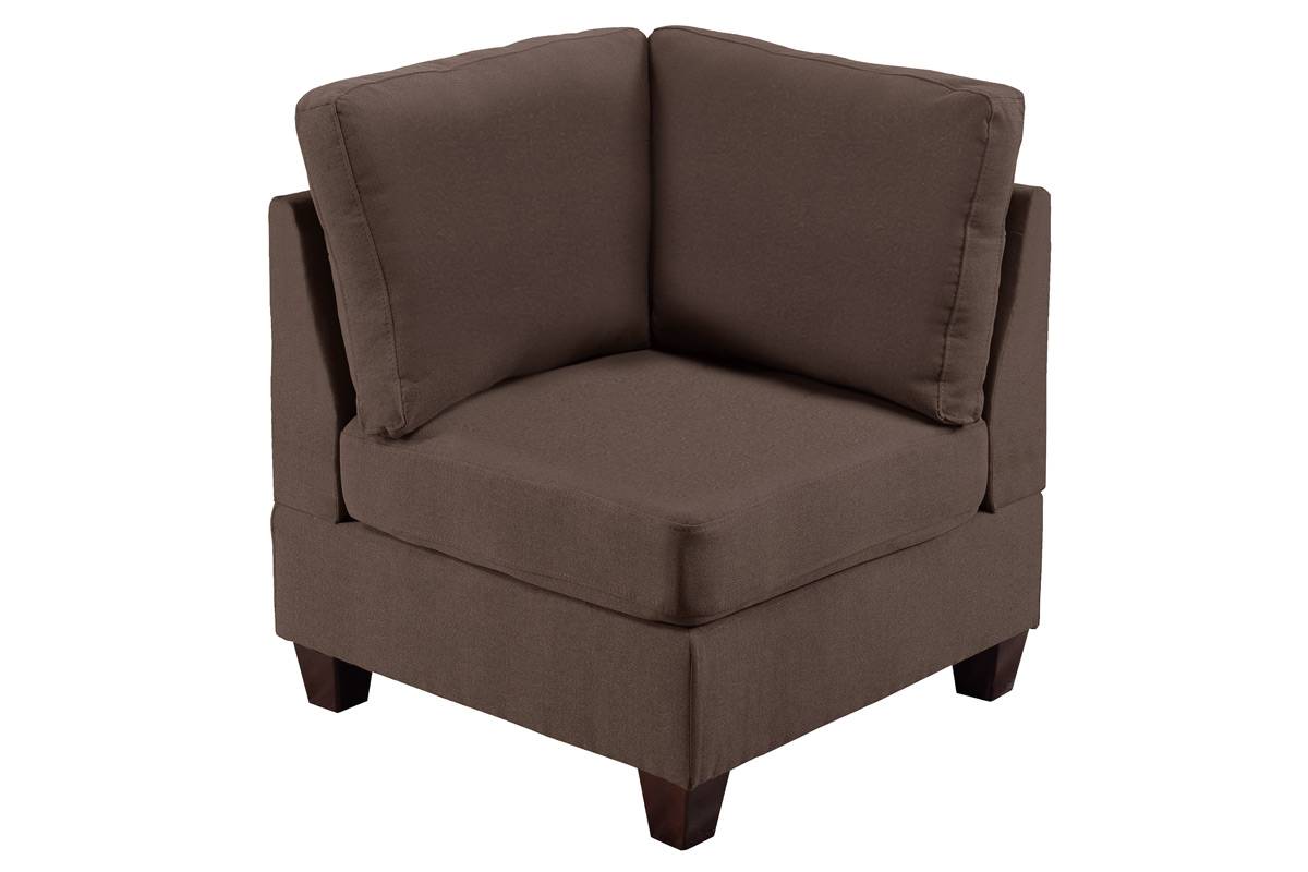 Modular Sectional 6Pc Set Living Room Furniture L Sectional Black Coffee Linen Like Fabric 2X Corner Wedge 2X Armless Chairs And 2X Ottomans Coffee Wood Primary Living Space Cushion Back