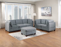 Living Room Furniture Corner Wedge Grey Linen Like Fabric 1Pc Cushion Wedge Sofa Wooden Legs Grey Primary Living Space Modern,Transitional Fabric