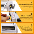 Electric Pasta Maker Noodle Maker Pasta Making Machine Dough Roller Cutter Thickness Adjustable Stainless Steel Us 110V 135W 3 Blades Type 2.5Mm Round 4Mm Flat 9Mm Wide Noodle Silver Stainless Steel