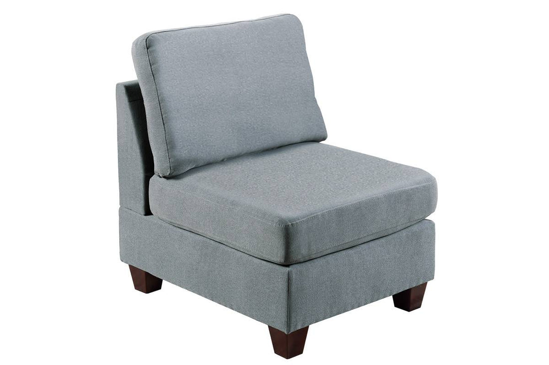 Living Room Furniture Armless Chair Grey Linen Like Fabric 1Pc Cushion Armless Chair Wooden Legs Grey Primary Living Space Contemporary,Modern,Transitional Fabric