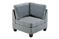 Modular Sectional 6Pc Set Living Room Furniture Corner Sectional Couch Grey Linen Like Fabric 3X Corner Wedge 2X Armless Chairs And 1X Ottoman Grey Wood Primary Living Space Cushion Back Modern,Transitional Modular Fabric 6 Seat