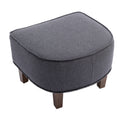 Coolmore Accent Chair With Ottoman, Mid Century Modern Barrel Chair Upholstered Club Tub Round Arms Chair For Living Room Dark Gray Linen